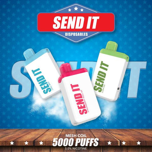 SEND IT 5000 Puffs Rechargeable Vape Disposable 12mL 5 Pack Best Flavors