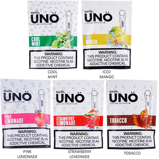 SKOL UNO Disposable E-Cigs - Pack of 3 1.2mL Best Flavors